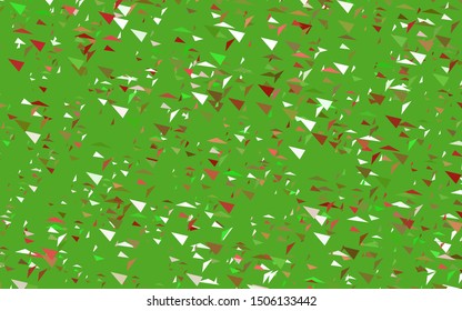 Light Green, Red vector backdrop with lines, triangles. Decorative design in abstract style with triangles. Template for wallpapers.