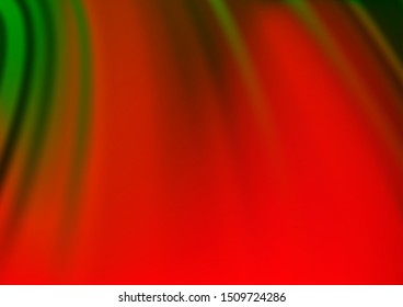 Light Green, Red vector backdrop with bent lines. A sample with blurred bubble shapes. A completely new template for your business design.