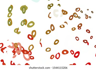 Light Green, Red vector backdrop with dots. Abstract illustration with colored bubbles in nature style. Completely new template for your brand book.