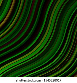 Light Green, Red vector backdrop with curves. Colorful illustration with curved lines. Pattern for booklets, leaflets.