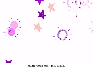 Light Green, Red vector backdrop with bright stars, suns. Glitter abstract illustration with colored stars, suns. Pattern for futuristic ad, booklets.