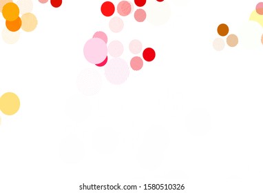 Light Green, Red vector backdrop with dots. Modern abstract illustration with colorful water drops. Pattern for ads, leaflets.