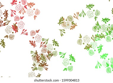 Light Green, Red vector backdrop with memphis shapes. Illustration with colorful gradient shapes in abstract style. Elegant design for wallpapers.