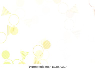 Light Green, Red vector backdrop with lines, circles. Abstract gradient illustration with circles, triangles. Pattern for commercials.