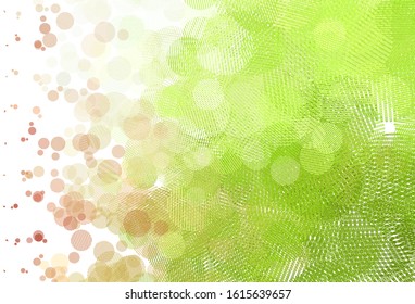 Light Green, Red vector backdrop with dots. Blurred decorative design in abstract style with bubbles. New template for your brand book.