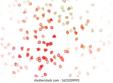 Light Green, Red vector backdrop with dots. Blurred bubbles on abstract background with colorful gradient. Pattern for beautiful websites.