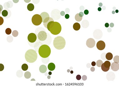 Light Green, Red vector backdrop with dots. Blurred bubbles on abstract background with colorful gradient. Pattern for textures of wallpapers.