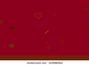 Light Green, Red vector backdrop with sweet hearts. Illustration with shapes of gradient hearts on blur backdrop. Design for a business advert of anniversary.