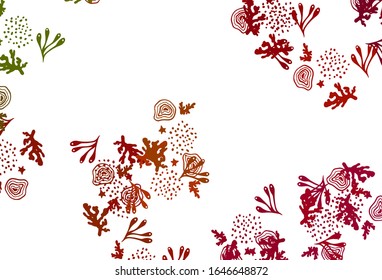 Light Green, Red vector backdrop with memphis shapes. Decorative design in abstract style with random forms. Background for a cell phone.