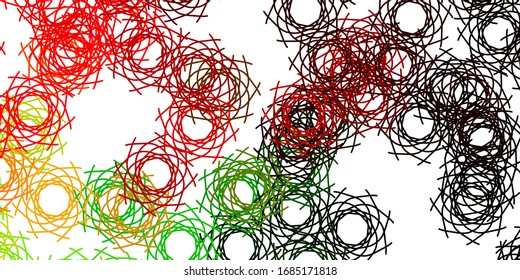 Light Green, Red vector backdrop with chaotic shapes. Colorful illustration with simple gradient shapes. Elegant design for wallpaper set.