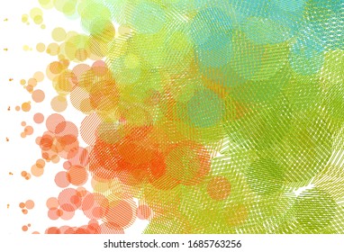 Light Green, Red vector backdrop with dots. Modern abstract illustration with colorful water drops. Design for poster, banner of websites.