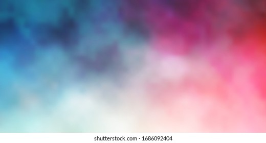Light Green, Red vector backdrop with cumulus. Abstract colorful clouds on gradient illustration. Template for websites.