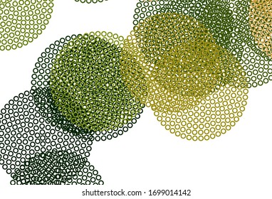 Light Green, Red vector backdrop with dots. Beautiful colored illustration with blurred circles in nature style. Pattern for futuristic ad, booklets.