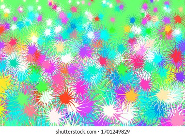 Light Green, Red vector backdrop with memphis shapes. Colorful chaotic forms with gradient in modern style. Modern design for your business card.