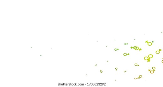 Light Green, Red vector backdrop with woman's power symbols. Colorful feminism symbols with a gradient in modern style. Design for landing pages.