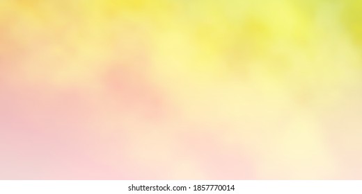 Verde claro, fondo vectorial rojo con cúmulo. Ilustración gradiente con cielo colorido, nubes. Plantilla para las páginas de inicio.