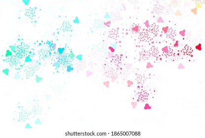 Light Green, Red vector backdrop with memphis shapes. Illustration with colorful gradient shapes in abstract style. Background for a cell phone.