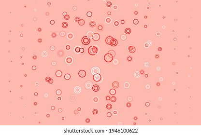 Light Green, Red vector backdrop with dots. Illustration with set of shining colorful abstract circles. Design for your business advert.