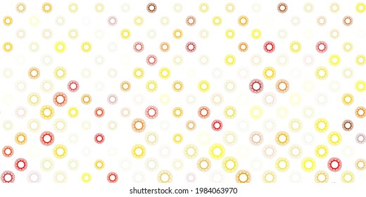 Light green, red vector backdrop with virus symbols. Simple design in abstract style with infection forms. Simple design against epidemic information.