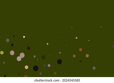 Light Green, Red vector backdrop with dots. Blurred decorative design in abstract style with bubbles. Template for your brand book.