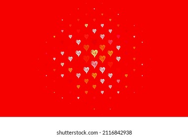 Light Green, Red vector backdrop with sweet hearts. Beautiful abstract hearts on colorful gradient background. Pattern for marriage gifts, congratulations.