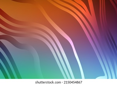 Light Green, Red vector backdrop with bent lines. Brand new colorful illustration in curved style. Brand new design for your ad.