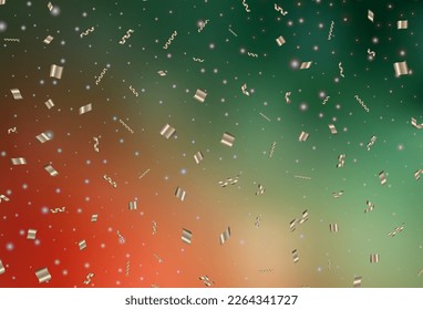 Light Green, Red vector backdrop in holiday style. Simple gradient illustration with Christmas attributes. Smart design for promotion of university.