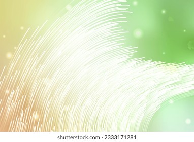 Light Green, Red vector backdrop with curved lines. Colorful gradient illustration in simple style with lines. Brand new design for your ad.