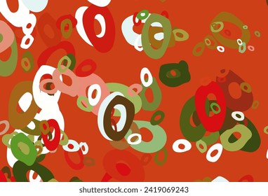 Light Green, Red vector backdrop with dots. Abstract illustration with colored bubbles in nature style. Completely new template for your brand book.