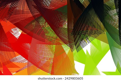 Verde claro, rojo vector de fondo con formas de memphis. Diseño decorativo en estilo abstracto con formas aleatorias. Diseño sencillo para su sitio web.