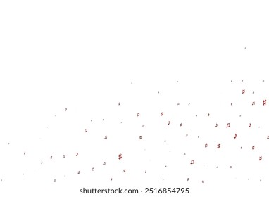 Light Green, Red vector backdrop with music notes. Shining illustration of colorful gradient music notes. Pattern for websites of musitians.