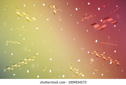 Light Green, Red vector background with xmas confetti. Blurred decorative design in anniversary style with confetti. The pattern can be used for carnival, festival leaflets.