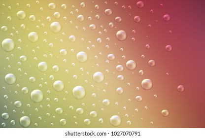 Light Green, Red vector background with bubbles. Abstract illustration with colored bubbles in nature style. Pattern can be used as texture of water, rain drops.