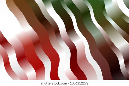 Light Green, Red vector background with abstract lines. Colorful illustration in abstract marble style with gradient. The template for cell phone backgrounds.