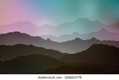 Light Green, Red vector background with lava shapes. Creative illustration in halftone mountain style with gradient. The template for cell phone backgrounds.
