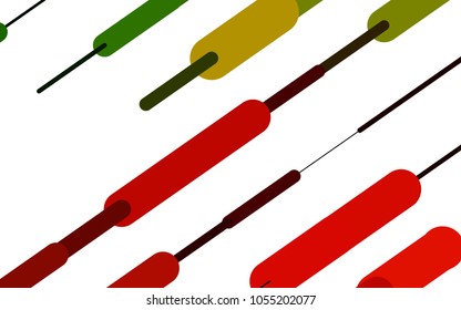 Light Green, Red vector background with straight lines. Shining colored illustration with rounded stripes. The pattern can be used as ads, poster, banner for medicine.