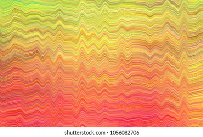 Light Green, Red vector background with lava shapes. Glitter abstract illustration with wry lines. A completely new marble design for your business.