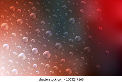 Light Green, Red vector background with dots. Glitter abstract illustration with blurred drops of rain. The pattern can be used for aqua ad, booklets.