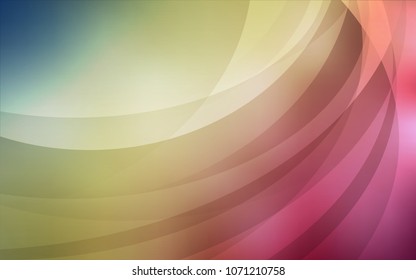Light Green, Red vector background with curved circles. An elegant bright illustration with gradient. The template for cell phone backgrounds.
