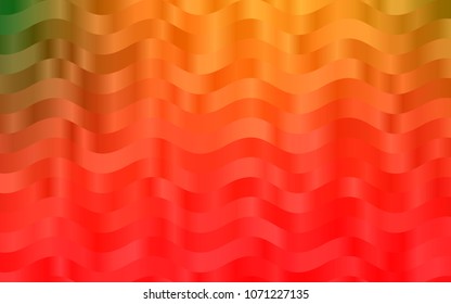 Light Green, Red vector background with bent ribbons. Glitter abstract illustration with wry lines. Brand-new design for your ads, poster, banner.