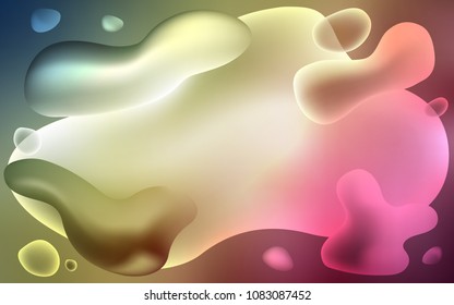 Light Green, Red vector background with lamp shapes. Shining illustration, which consist of blurred lines, circles. Brand-new design for your ads, poster, banner.