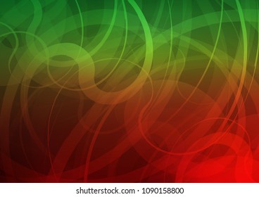 Light Green, Red vector background with lamp shapes. Blurred geometric sample with gradient bubbles.  Marble style for your business design.