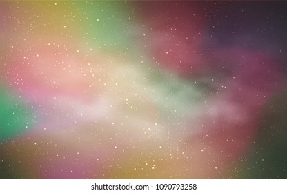 Light Green, Red vector background with galaxy stars. Modern abstract illustration with Big Dipper stars. Best design for your ad, poster, banner.