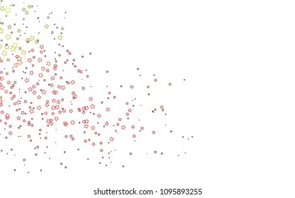 Light Green, Red vector background with colored stars. Shining colored illustration with stars. The pattern can be used for websites.