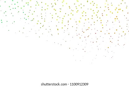 Light Green, Red vector  background with dots. Illustration with set of shining colorful abstract circles. Completely new template for your brand book.