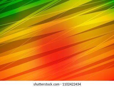 Light Green, Red vector background with straight lines. Shining colored illustration with narrow lines. The pattern can be used for busines ad, booklets, leaflets