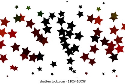 Light Green, Red vector background with colored stars. Modern geometrical abstract illustration with stars. The pattern can be used for wrapping gifts.