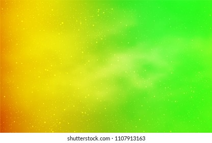 Light Green, Red vector background with galaxy stars. Modern abstract illustration with Big Dipper stars. Template for cosmic backgrounds.