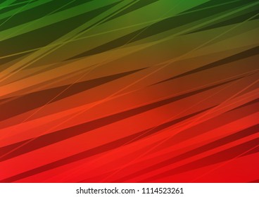 Light Green, Red vector background with straight lines. Glitter abstract illustration with colored sticks. The pattern can be used for websites.