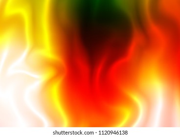 Light Green, Red vector background with bent lines. Colorful abstract illustration with gradient lines. Marble style for your business design.